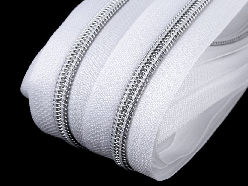 Zip spirálový šíře 5 mm s metalickými zoubky metráž
