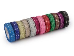 Samolepicí krajka šíře 15 mm metalická