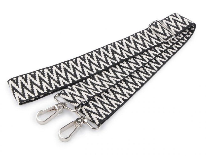 Textilní ucho / popruh na tašku s karabinami délka 79-142 cm
