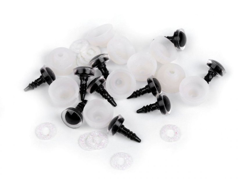 Oči glitrové s pojistkou Ø10 mm