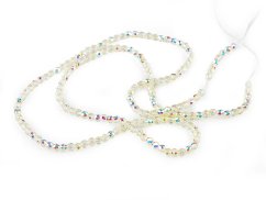 Skleněné korálky broušené ohňovky 2 mm s AB efektem, na šňůrce