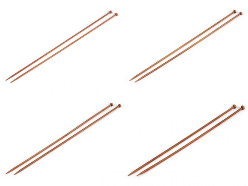 Rovné jehlice č. 3,5; 4; 4,5; 5 bambus