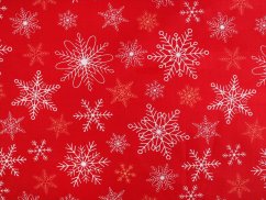 Vánoční bavlněná látka / plátno vločky