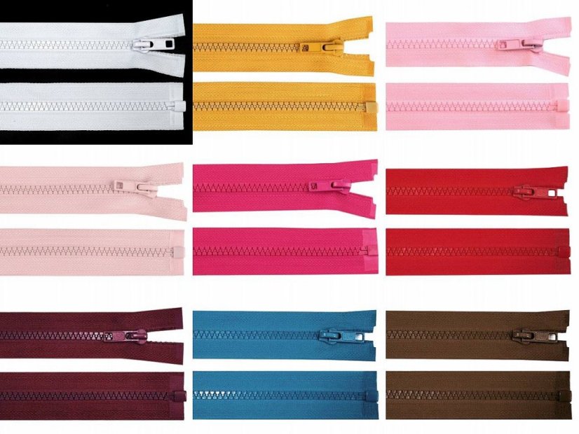 Kostěný zip šíře 5 mm délka 50 cm bundový
