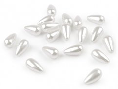 Plastové voskové korálky / perly Glance kapka 8x16 mm