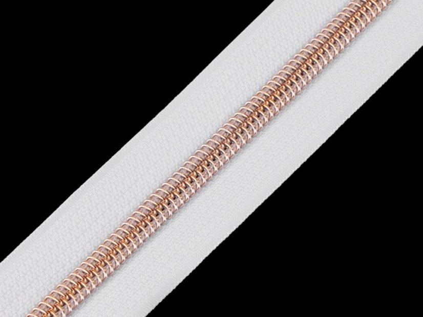 Zip spirálový šíře 5 mm s metalickými zoubky metráž