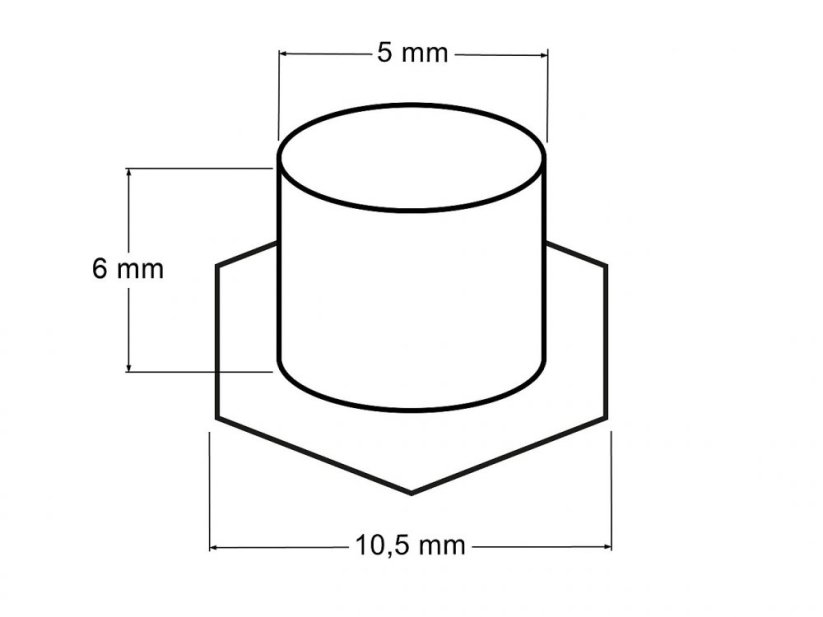 Průchodka s podložkou vnitřní Ø5 mm / vnější Ø10,5 mm šestiúhelník