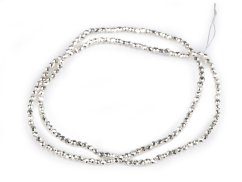 Skleněné korálky broušené ohňovky 2 mm metalické, na drátku