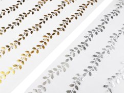 Vánoční organza s potiskem - cesmína, šíře 36 cm