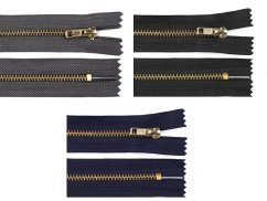 Kovový zip šíře 4 mm délka 18 cm kalhotový