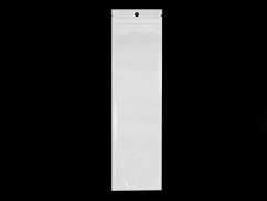 Uzavíratelný sáček se závěsem 7x25 cm jedna strana průhledná