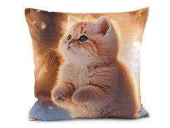 Sametový povlak na polštář pes, kočka 45x45 cm