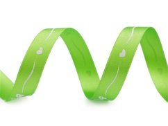 Saténová stuha šíře 15 mm mašličky a srdíčka