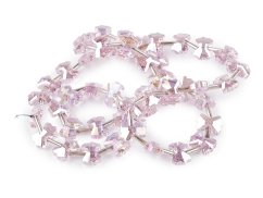 Skleněné korálky broušené mašličky a hladké tyčky na drátku