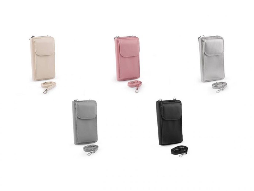 Peněženka s kapsou na mobil přes rameno crossbody 11x19cm