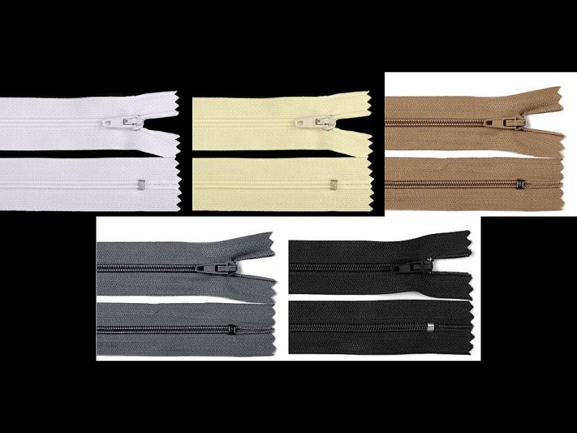 Spirálový zip šíře 3 mm délka 16 cm autolock