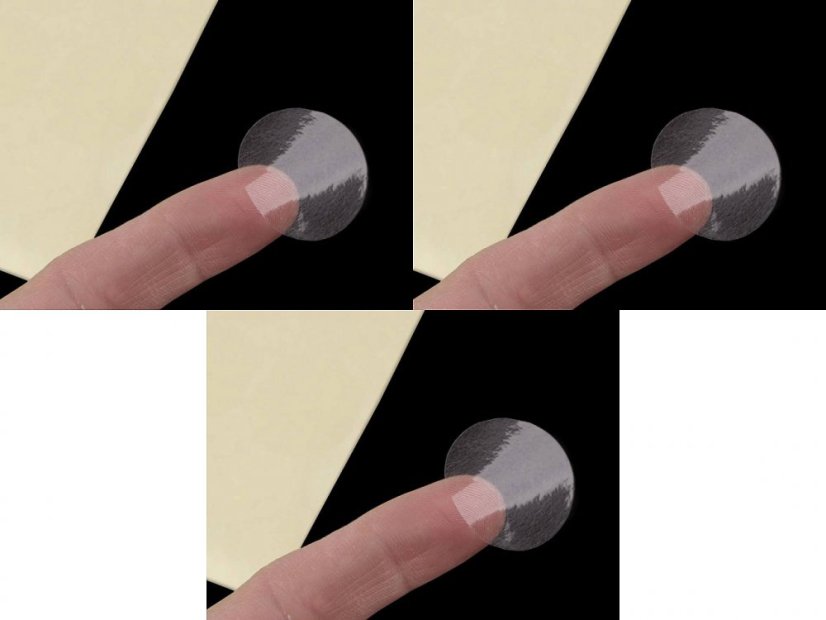 Samolepky transparentní Ø2,5; 3 a 3,5 cm