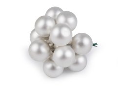 Vánoční skleněná baňka na drátku Ø2,5 cm - mat a lesk