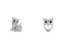 Brož s broušenými kamínky kočka, sova