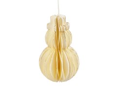 Papírová vánoční ozdoba na stromeček - sněhulák 10 cm