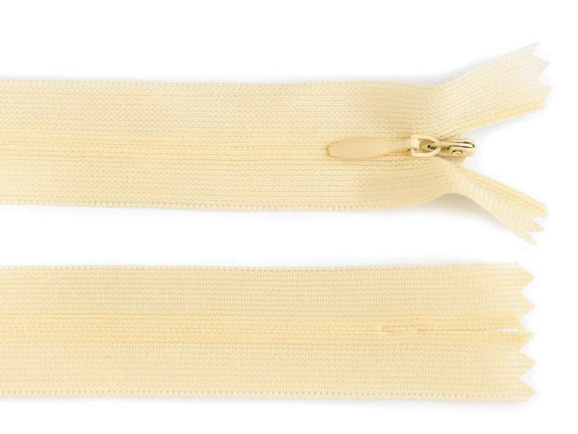 Spirálový zip skrytý šíře 3 mm délka 60 cm dederon