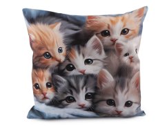 Sametový povlak na polštář pes, kočka 45x45 cm
