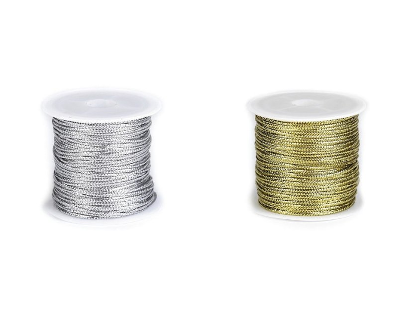 Plochá šňůrka s lurexem šíře 1,1 mm vánoční