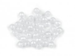 Plastové korálky perleťový AB frost efekt Ø10 mm