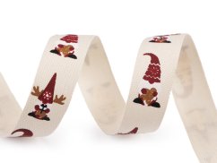 Bavlněná stuha šíře 15 mm vánoční