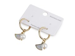 Náušnice z nerezové oceli kroužky s perlou