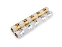 Vánoční organza s potiskem - cesmína, šíře 36 cm