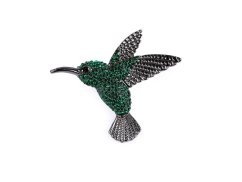 Brož s broušenými kamínky kolibřík