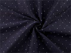 Oděvní strečová tkanina s kamínky hotfix