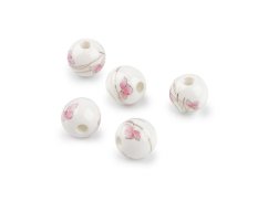 Porcelánové korálky s květy Ø10 mm
