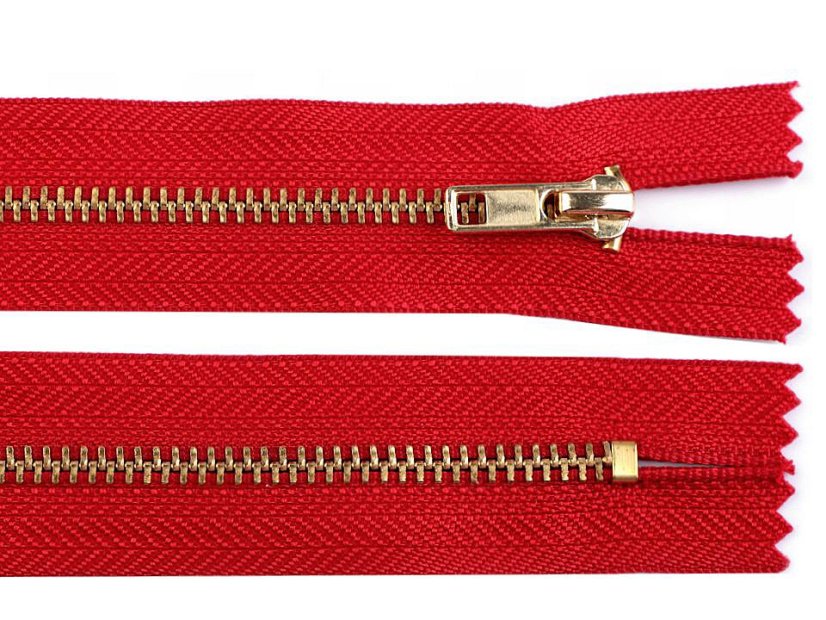 Kovový zip šíře 4 mm délka 18 cm kalhotový