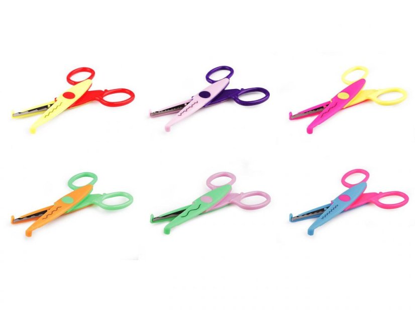 Nůžky dětské s kreativní vlnovkou a vroubky délka 13 cm