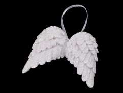 Dekorace andělská křídla s glitry k zavěšení