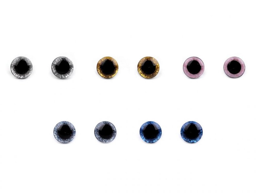 Oči glitrové s pojistkou Ø10 mm