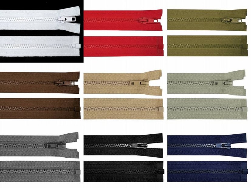 Kostěný zip šíře 5 mm délka 90 cm bundový