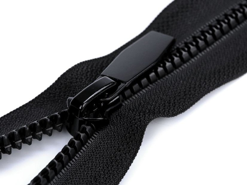 Kostěný zip šíře 5 mm délka 60 cm kulaté zoubky
