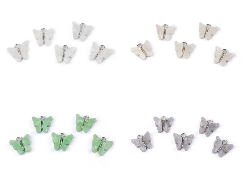 Přívěsek motýl perleťový 13x15 mm