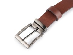 Pánský kožený pásek z buvolí kůže šíře 3,5 cm hladký
