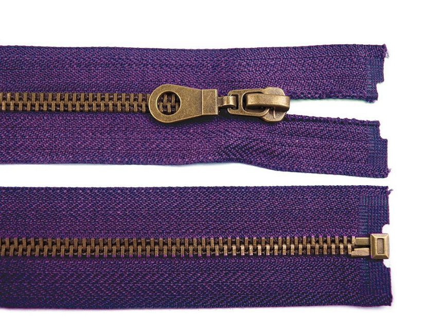 Staromosazný zip šíře 5 mm délka 70 cm bundový
