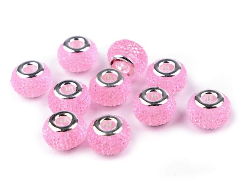Plastové korálky s velkým průvlekem / plavkové 9x14 mm