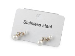 Perlové náušnice z nerezové oceli