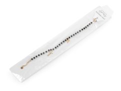 Náramek z nerezové oceli křížek s broušenými korálky