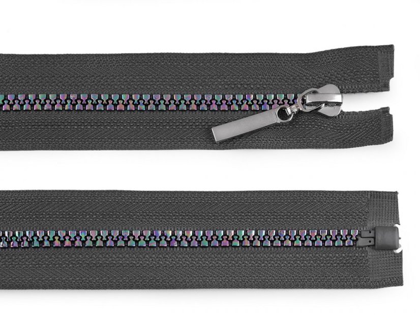 Duhový kostěný zip šíře 5 mm délka 60 cm