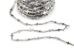 Řetízek z nerezové oceli křížek 4 a 5 mm metráž