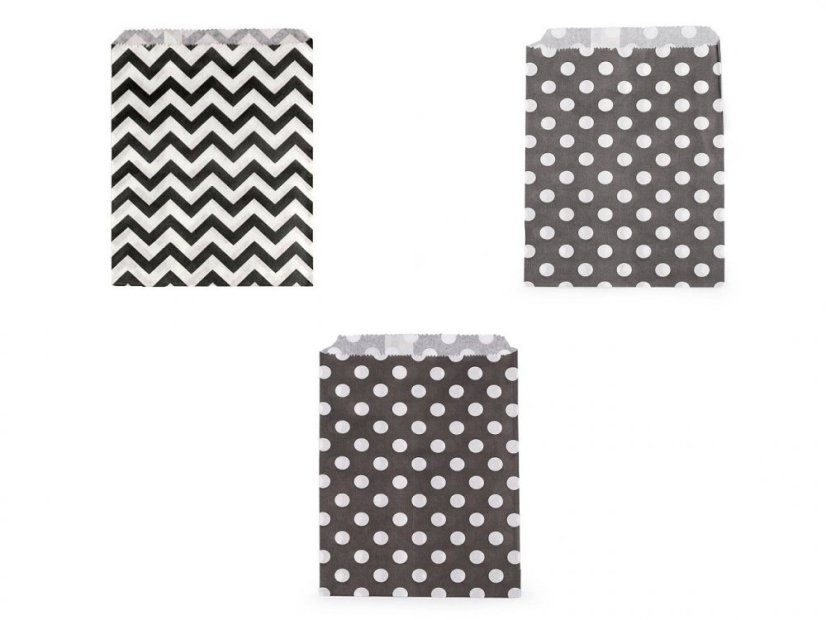 Papírový sáček chevron, puntík 13x17 cm