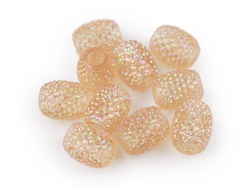 Plastové korálky s velkým průvlekem / plavkové 13x15 mm